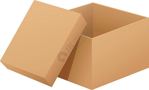 长方体盒子白色盒子空白正方形长方形包装船运立方体标准卡片纸板长方体插画