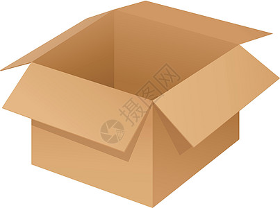 白色盒子卡片空白长方形襟翼标准正方形船运卡通片棕色包装图片
