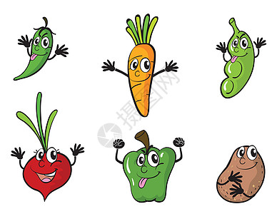 各种蔬菜眼睛沙拉土豆青豆食品青辣椒剪裁食物水果营养图片