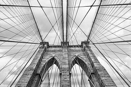 美国纽约市布鲁克林桥交通天空地标日落旅游摩天大楼电缆街道建筑学中心图片