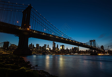 曼哈顿夜桥日落摩天大楼运输天空景观建筑学金属旅游市中心城市图片