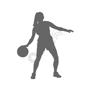 篮球 女篮球运动员用球填充 silhouett图片
