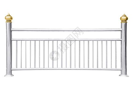 不锈钢铁栏杆 隔离在白色上安全酒吧商业合金栅栏工程人行道警卫阳台小路图片