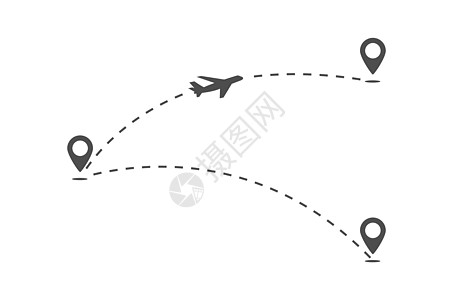 飞机飞行路线的轨迹 飞机从一个点飞到另一个点 飞机的运动线图片