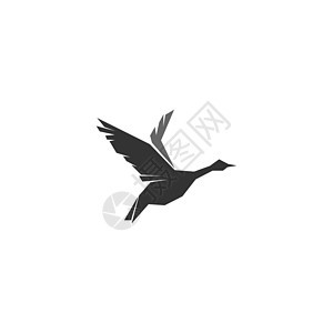 鸭子图标标志设计概念模板它制作图案羽毛天鹅叶子艺术小鸭子绘画翅膀商业家禽标识图片