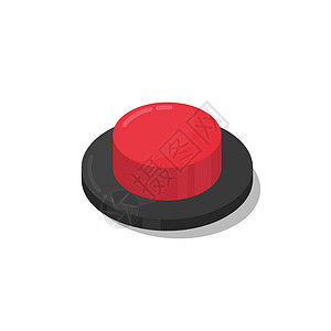 孤立在白色背景上的红色按钮危险办公室控制商业工具力量信号安全恐慌救援图片