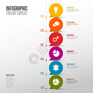 带有指针的垂直直射时间线模板图片