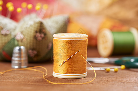 针线的细线绗缝织物针垫顶针棉布材料爱好工作被子缝纫图片