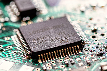微芯片在板上集成摄影电路板半导体芯片宏观工程电脑网络互联网处理器图片