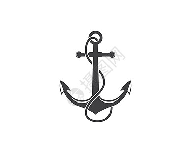 锚图标标志模板 vecto徽章水手钓鱼旅行金属绳索锚地海洋航行巡航图片