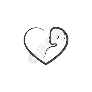 心脏婴儿矢量设计妈妈女儿童年孩子父母女性母亲头发母性家庭图片