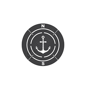 锚罗盘概念图标徽标矢量它制作图案古董金属商业海浪海军巡航航行绳索身份海洋图片