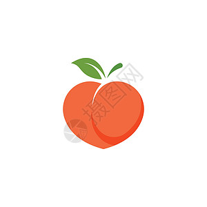 桃果实图标矢量设计插图营养桃子叶子红桃甜食食物热带甜点水果背景图片
