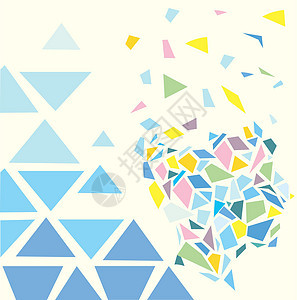 几何图案设计华丽的彩色艺术抽象玻璃破碎海浪计算机收藏马赛克技术庆典色彩海报装饰三角形图片