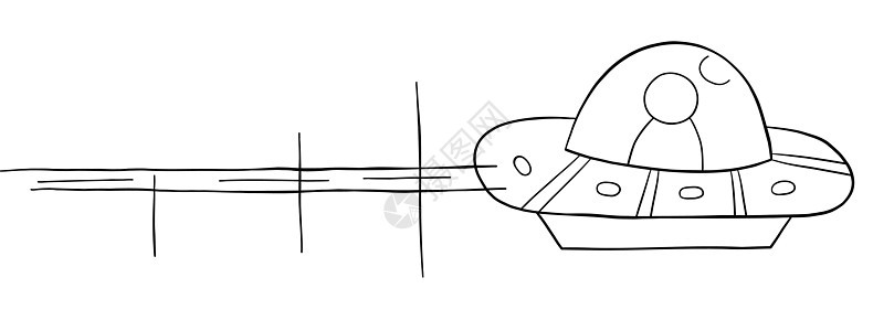 飞行 UF 的卡通矢量插图飞船星系绑架宇宙天空科学行星飞碟绘画技术图片