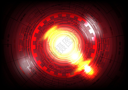 发光的 Hud 圆圈 抽象的高科技红色背景 未来的界面 虚拟现实技术屏幕图片