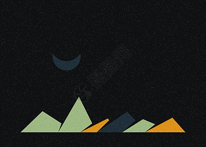 几何山脉剪影生成艺术海报它制作图案插图山景标签岩石技术计算创造力程序冒险数学背景图片