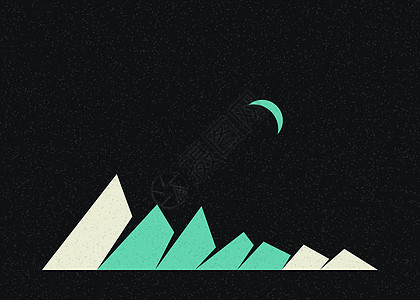 几何山脉剪影生成艺术海报它制作图案程序数学计算标签技术冒险山景概念岩石创造力背景图片