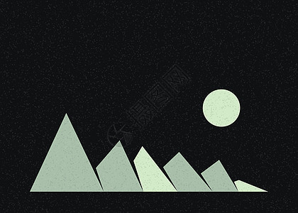几何山脉剪影生成艺术海报它制作图案程序创造力插图岩石技术标签冒险计算山景背景图片
