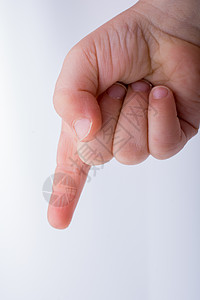 白色背景上的手指针商业手势手指女士女孩屏幕按钮女性背景图片