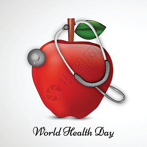 苹果7世界卫生日背景横幅地球海报生活饮食水果疾病治疗国际医生设计图片
