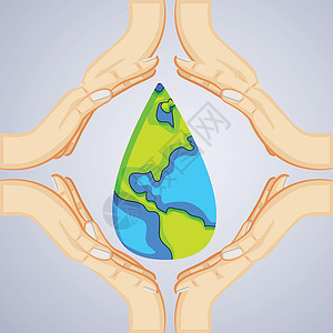 世界水日背景蓝色绿色卡片林业预防地球国际全球气候生态图片
