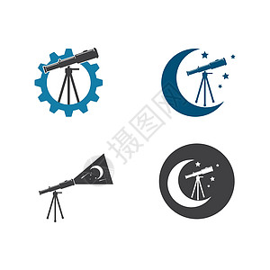 望远镜图标矢量图设计天空镜片行星月亮光学天文学三脚架插图星系太空人图片