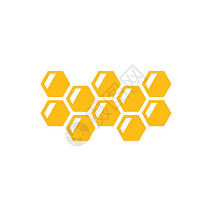 它制作图案蜂蜜梳子矢量图标六边形养蜂业蜂窝蜜蜂黄色蜂蜡细胞产品插图数字图片