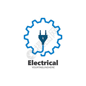 停电电气服务和安装标志图标 vecto房子工作电压断路器技术员电源电表技术插头齿轮插画