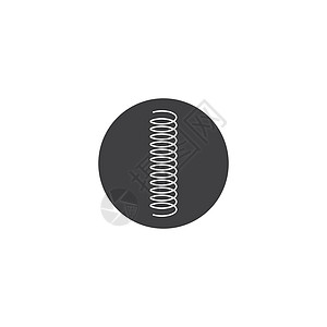 金属弹簧矢量图标插图设计震惊机械工业引擎螺旋灵活性压力黑色松紧带机器图片