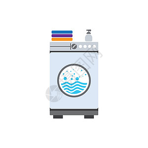 机洗衣服图标矢量图像插图电气榨汁机洗涤剂家务洗衣房房子器具家庭洗衣店图片