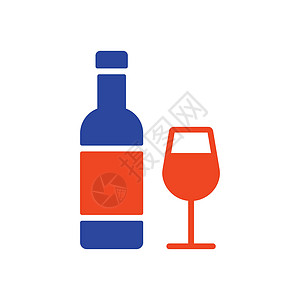 酒瓶和眼镜矢量字形 ico藤蔓酒厂派对液体玻璃菜单插图红色餐厅器皿图片