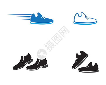 鞋子矢量图标它制作图案商业黑色插图白色健身房培训师皮革运动鞋男人运动图片