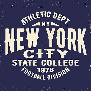纽约古邮票字体学校运动装风俗打印球座标识校队牛仔裤足球图片