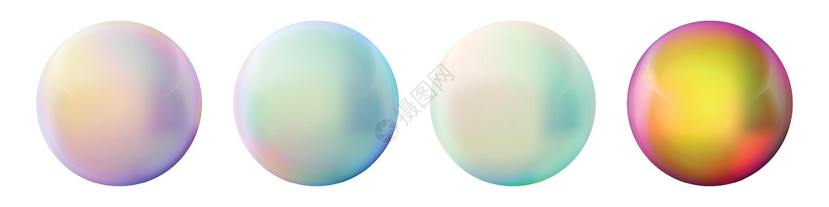 镶有玻璃彩球 在白色背景上突出显示的光滑逼真的 ball3D 抽象矢量插图 带阴影的大金属泡泡珍珠魔法球体反射镜子按钮地球圆圈艺图片