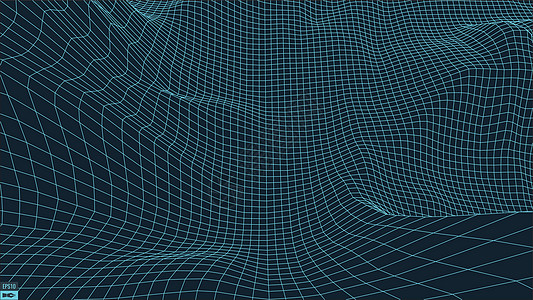 抽象矢量风景背景 网络空间网格  3d 技术矢量图墙纸节点插图宽慰装饰风格科学格子蓝色顶峰图片