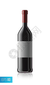红酒瓶 一套红酒瓶 在白色背景上隔离红色标签饮料玫瑰酒吧空白庆典瓶子水晶葡萄园图片