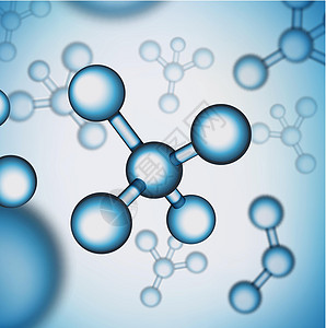 EPS 10 矢量图分子结构科学背景 医疗保健医学 3d 插图 与蓝色细胞或原子的化学背景 核生物技术DNA配方研究活力电脑墙纸图片