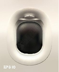 白色背景平面照明器上的矢量 矢量 3d 逼真的平面窗口 旅游旅游背景 每股收益 1飞机天线玻璃喷射空白塑料航空旅行天空机身图片