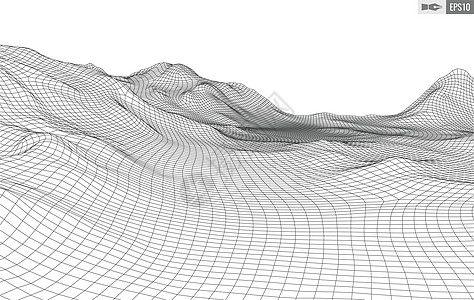 抽象矢量风景背景 网络空间网格  3d 技术矢量图装饰格子导航蓝色风格地形地理墙纸科学宽慰图片