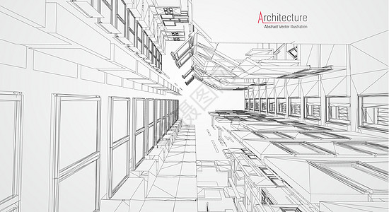 建筑线背景 建筑施工素描矢量摘要 现代城市 3d 项目 技术几何网格 电线蓝图房子 数字架构师创新线框插图计算机阴谋草图艺术框架图片