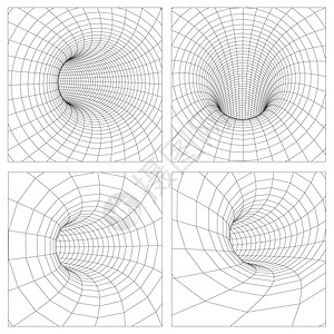 爱的隧道3d 重力量子矢量虫洞插图 奇点抽象黑洞涡旋概念 3d 插图 网格虫洞线框隧道 每股收益 10插画