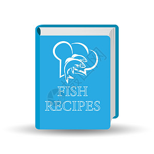 有鱼食谱的书 用于网站应用程序和创意设计的矢量插图图片