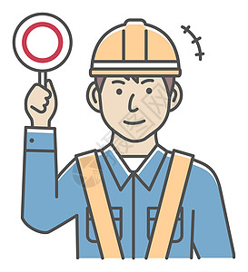 蓝领工人展示它制作图案的标语牌矢量卡片男人男工建筑工人海军公用事业插图劳动蓝色卡通片图片