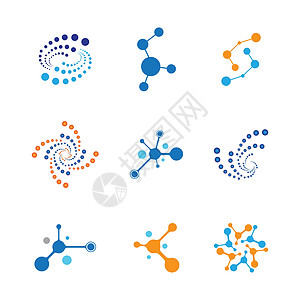 分子矢量 ico标识技术白色细胞原子生物学遗传学粒子数据插图图片