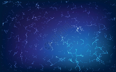 蓝色几何图案三角形背景多边形设计 星空星座图片