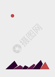 几何山脉剪影生成艺术海报它制作图案概念创造力冒险计算技术程序标签数学山景插图背景图片