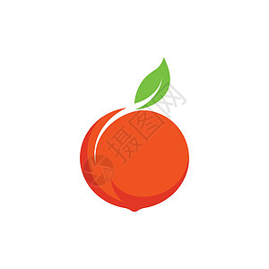 桃果实图标矢量设计叶子红桃水果插图食物热带标识甜食营养饮食背景图片