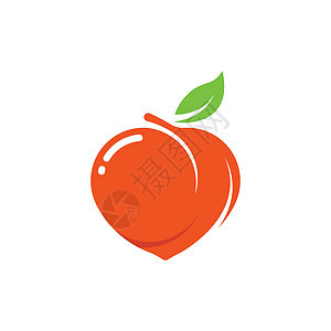 桃果实图标矢量设计红桃水果甜点食物饮食热带桃子甜食标识营养背景图片