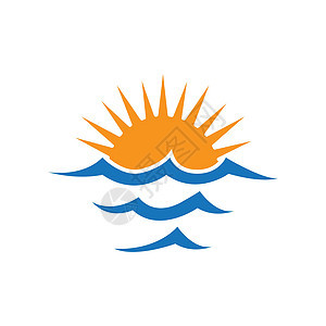 日落海滩标志图片旅游热带旅行橙子太阳创造力插图海洋日出艺术背景图片